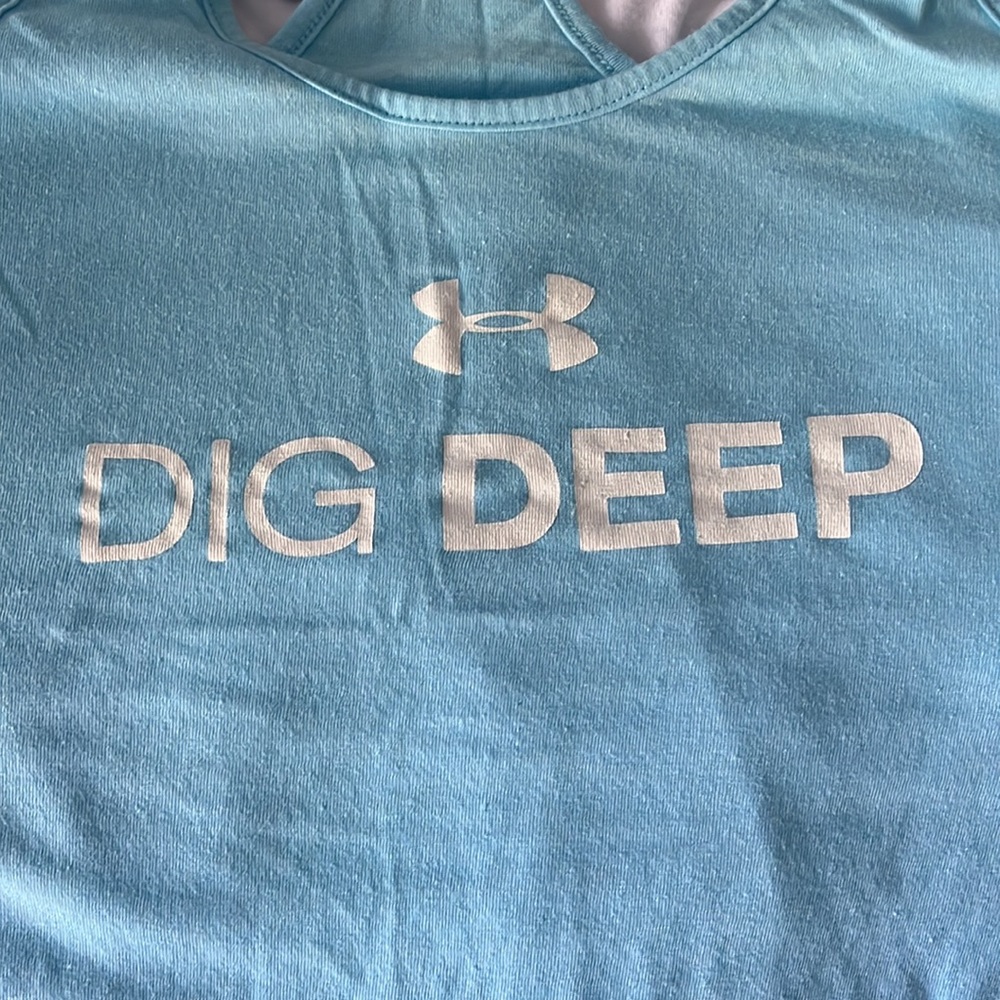 Under Armour Light Blue Dig Deep Women’s Muscle Tank - Small
